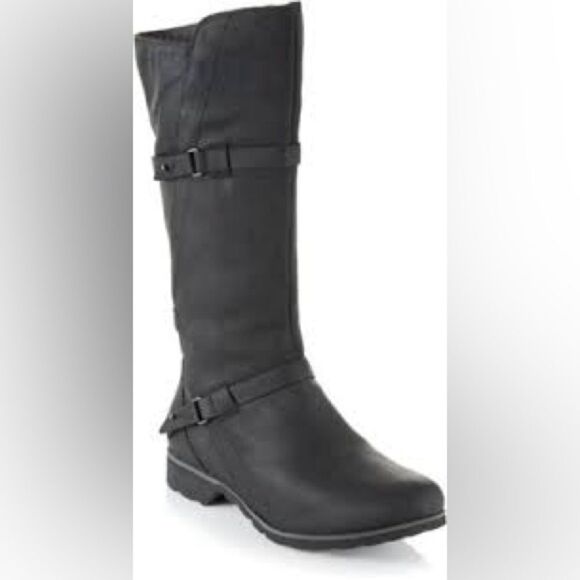 Teva Black Tall Boots Sz 8 - Picture 1 of 8